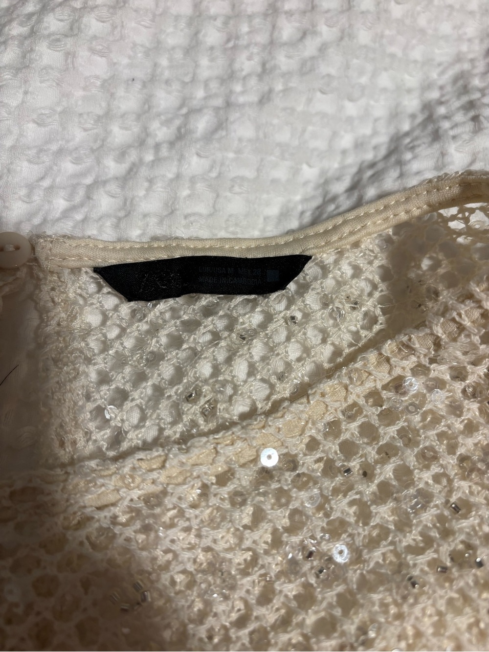Zara Sheer Beaded Maxi Dress in Champagne - Picture 5 of 5